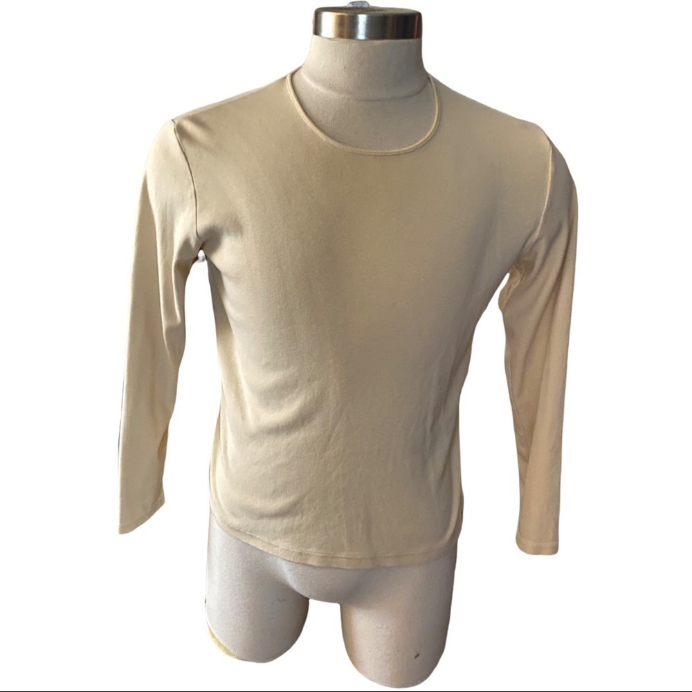 Pendleton Mustard Knit Cotton Scoop Neck Long Sleeve Cropped Sweater Women’s Med